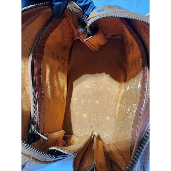 SOLD***Authentic MCM Vintage Monogram Visetos Boston Bag Cognac - Picture 14 of 16